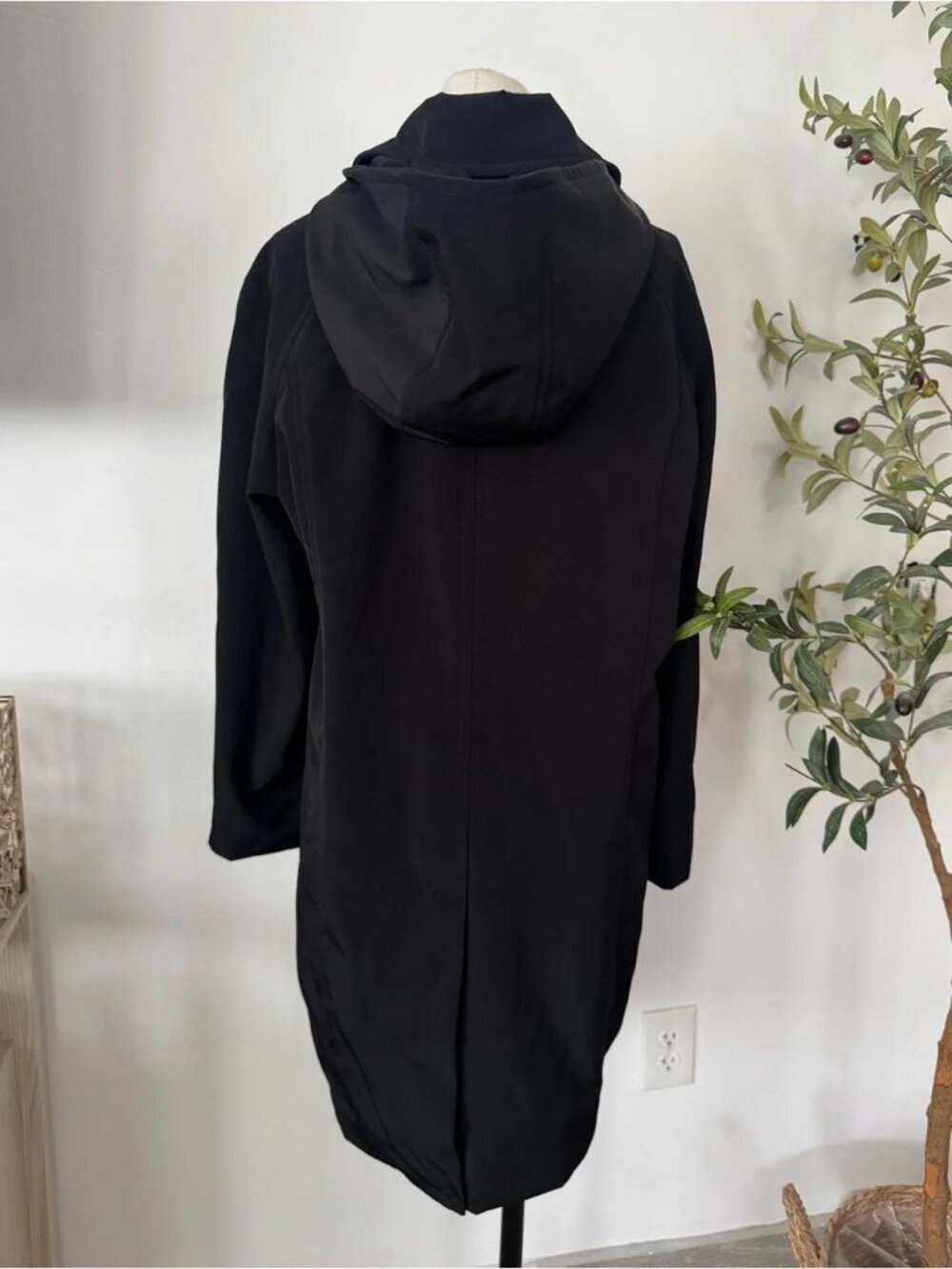 TOWER by London Fog Black Hooded Trench Coat Jacket XL - Picture 6 of 6